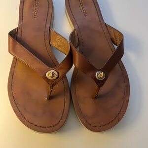 Coach Tan Leather Sandals